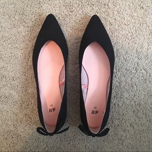 NWOT H&M Black Flats w/ bow Us size 6  EUR 37